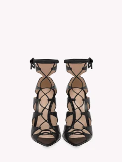 Sandals-Gianvito Rossi ANJELICA SANDAL BLACK LEATHER
