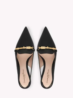 Pumps-Gianvito Rossi CARREY SLING 70 BLACK LEATHER