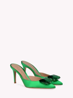 Mules-Gianvito Rossi JAIPUR MULE 85 GREEN SATIN