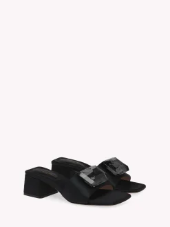 Mules-Gianvito Rossi JAIPUR SLIDE 45 BLACK SATIN