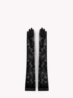 Accessories-Gianvito Rossi LACE GLOVES BLACK