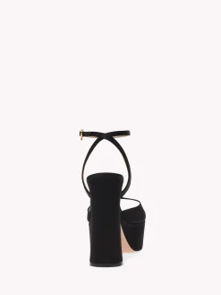 Sandals-Gianvito Rossi MADDY PLATFORM BLACK SATIN