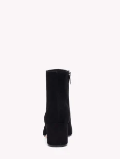 Booties-Gianvito Rossi MARGAUX MID BOOTIE BLACK SUEDE