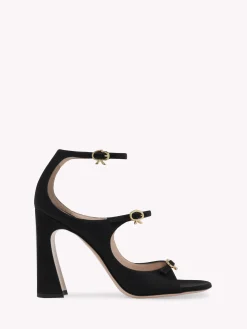 Sandals-Gianvito Rossi MISTY SANDAL BLACK SATIN
