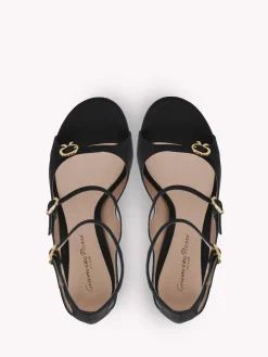 Sandals-Gianvito Rossi MISTY SANDAL BLACK SATIN