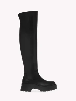 Boots-Gianvito Rossi MONTEY CUISSARD BLACK LEATHER