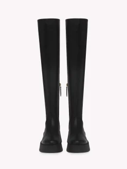 Boots-Gianvito Rossi MONTEY CUISSARD BLACK LEATHER