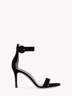 Sandals-Gianvito Rossi PORTOFINO 85 BLACK SUEDE
