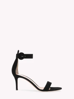 Sandals-Gianvito Rossi PORTOFINO 70 BLACK SUEDE
