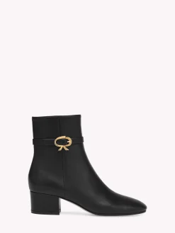 Booties|Ribbon-Gianvito Rossi RIBBON BOOTIE BLACK LEATHER