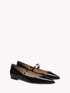Flats-Gianvito Rossi RIBBON JANE BLACK PATENT