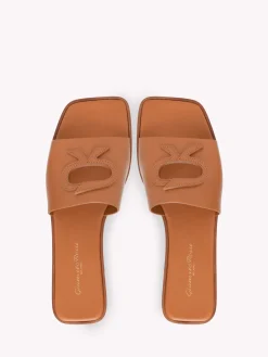 Flats-Gianvito Rossi RIBBON SLIDE BROWN