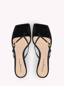 Mules-Gianvito Rossi RIBBON THONG 55 BLACK PATENT