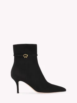 Booties-Gianvito Rossi RIBBON VILLE 70 BLACK SUEDE