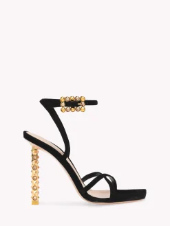 Sandals-Gianvito Rossi WONDER SANDAL BLACK SUEDE